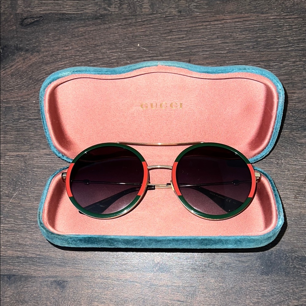 Gucci Green and Red Sunglasses